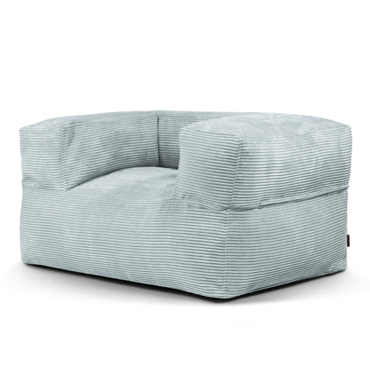 Fauteuil Pouf en Velours Côtelé Vert d'eau
