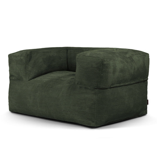 Fauteuil Pouf en Velours Côtelé Vert Forêt