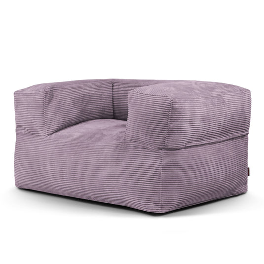 Fauteuil Pouf en Velours Côtelé Violet Lavande