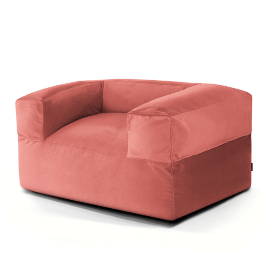 Fauteuil Pouf en Velours Rose Incarnat