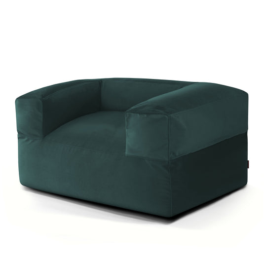 Fauteuil Pouf en Velours Vert Emeraude