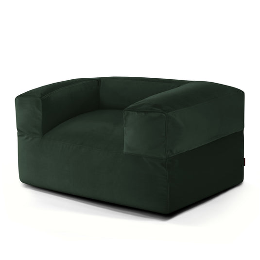Fauteuil Pouf en Velours Vert Forêt