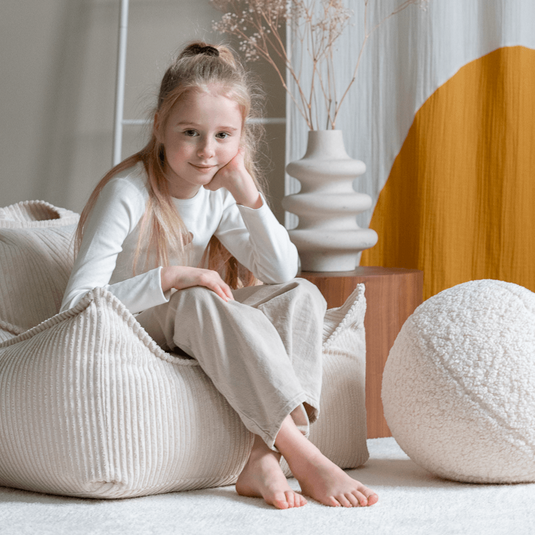 Fauteuil Pouf Enfant - Crème