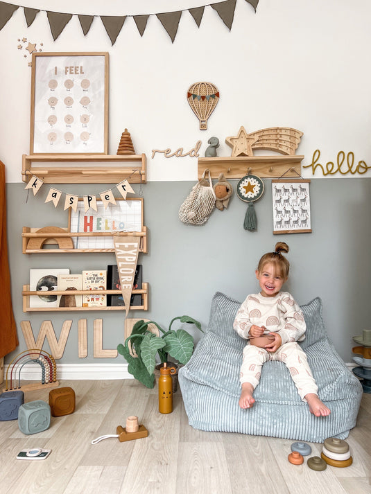 Fauteuil Pouf Enfant - Vert d'Eau