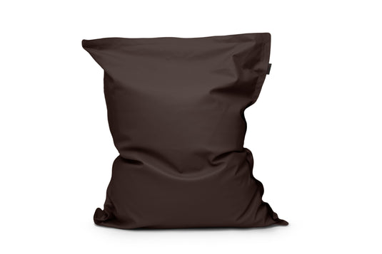 Gros Coussin Pouf Cuir Marron Chocolat