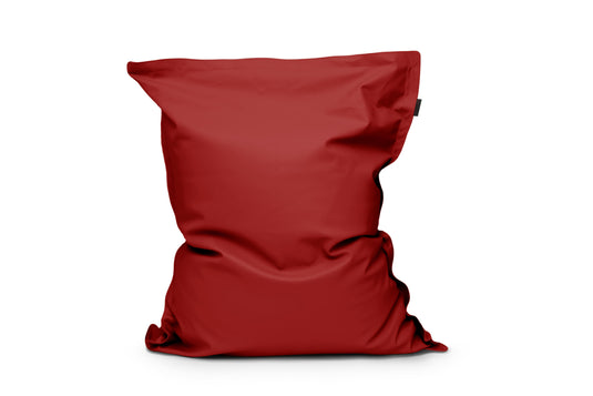 Gros Coussin Pouf Cuir Rouge Bordeaux