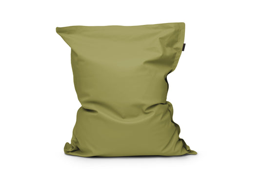 Gros Coussin Pouf Cuir Vert Kaki