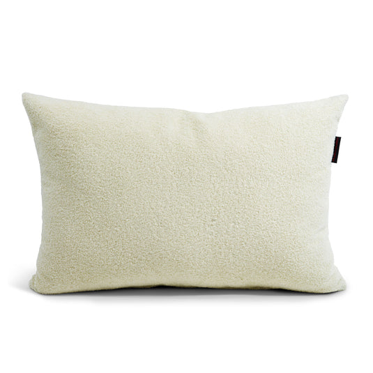Gros Coussin Pouf en Bouclette Blanc Cassé Beaumont Concept