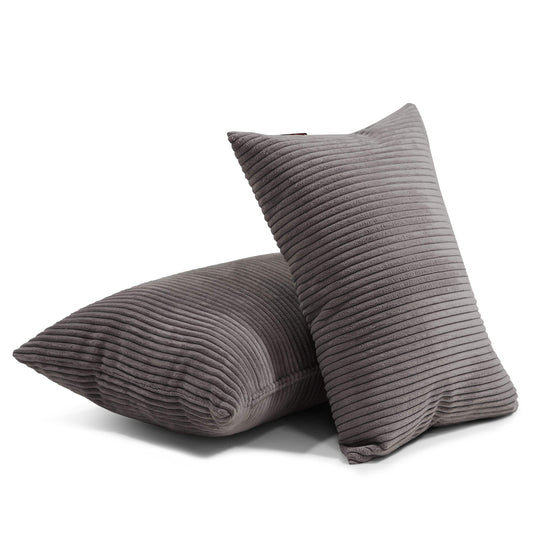 Gros Coussin Pouf en Velours Cotelé Beaumont Concept