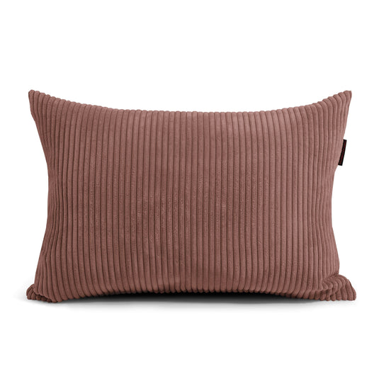 Gros Coussin Pouf en Velours Cotelé Rose Taupe Beaumont Concept