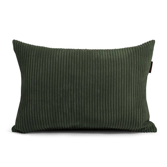 Gros Coussin Pouf en Velours Cotelé Vert Forêt Beaumont Concept