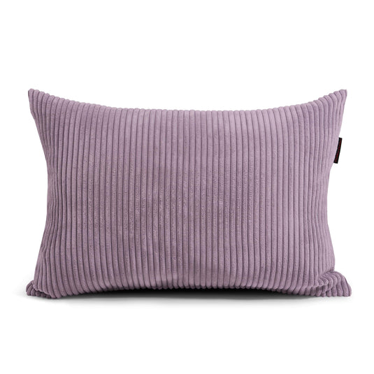 Gros Coussin Pouf en Velours Cotelé Violet Lavande Beaumont Concept