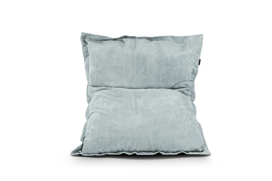 Gros Coussin Pouf Velours Côtelé Vert d'eau