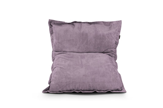 Gros Coussin Pouf Velours Côtelé Violet Lavande