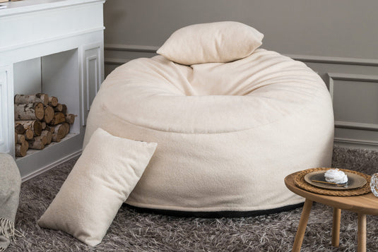 Gros Pouf en Bouclette Pouf Français