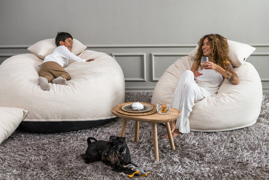 Gros Pouf en Bouclette Pouf Français