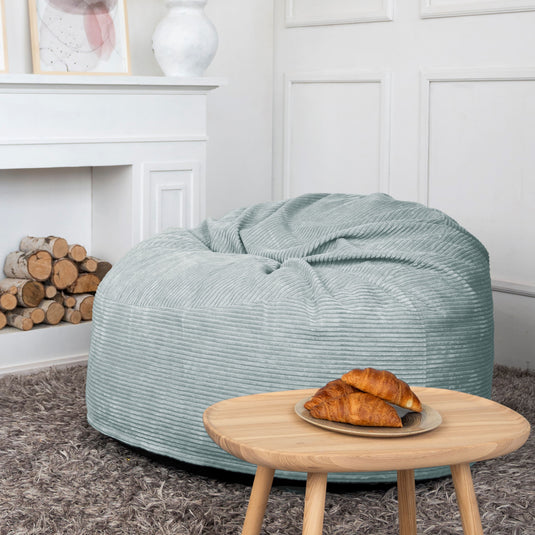 Gros Pouf en Velours Cotelé Pouf Français
