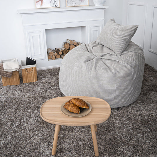 Gros Pouf en Velours Cotelé Pouf Français