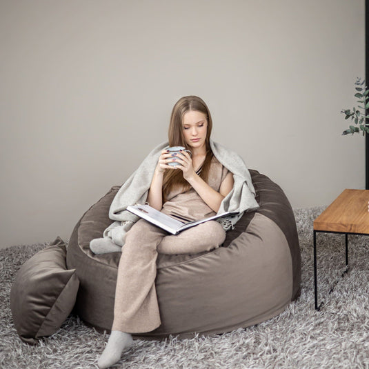 Gros Pouf en Velours Pouf Français