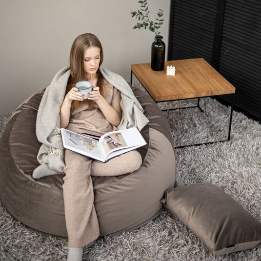 Gros Pouf en Velours Pouf Français