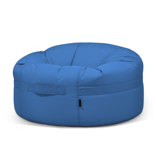 Gros Pouf Rond Exterieur Bleu de France