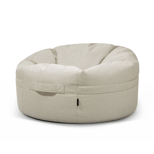 Gros Pouf Rond Salon Beige Sable