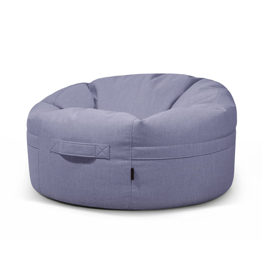 Gros Pouf Rond Salon Bleu Ardoise
