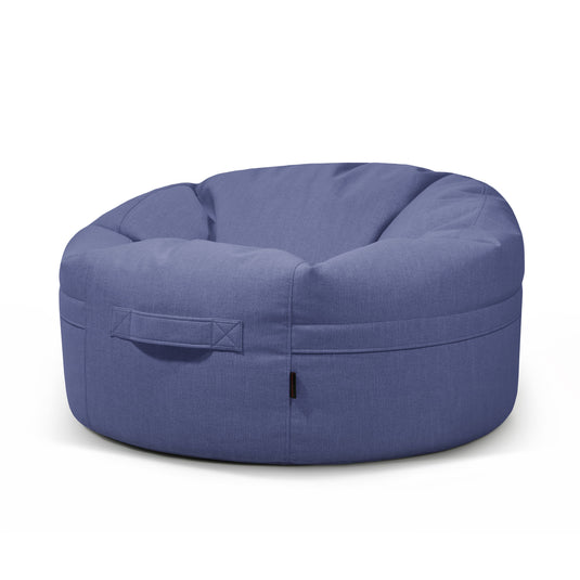 Gros Pouf Rond Salon Bleu Marine