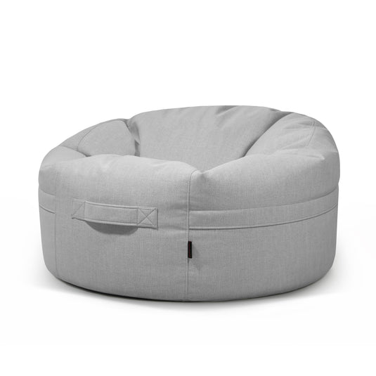 Gros Pouf Rond Salon Gris Perle