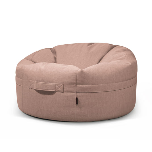 Gros Pouf Rond Salon Marron Terracotta