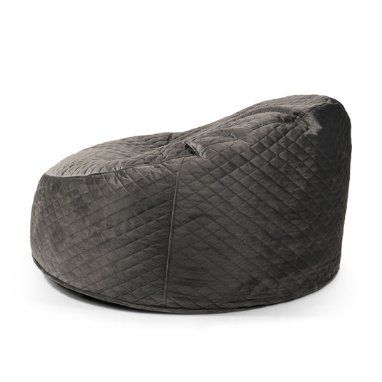 Housse de Pouf XXL en Velours Matelassé