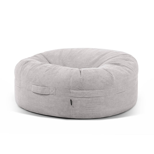 Housse Grand Pouf Rond Gris Perle
