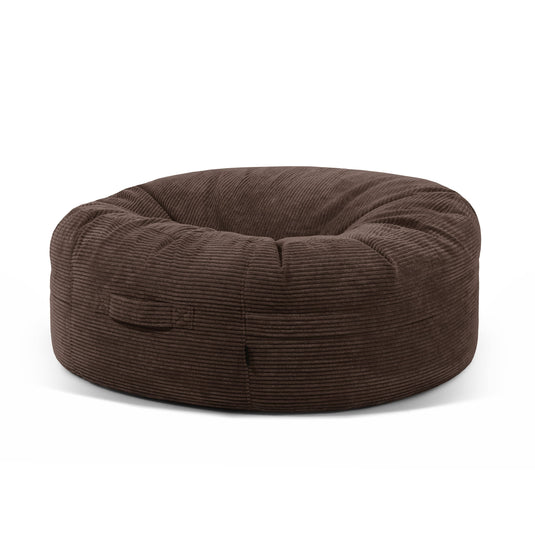 Housse Grand Pouf Rond Marron Chocolat