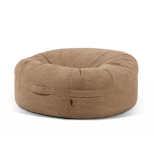 Housse Grand Pouf Rond Marron Noisette