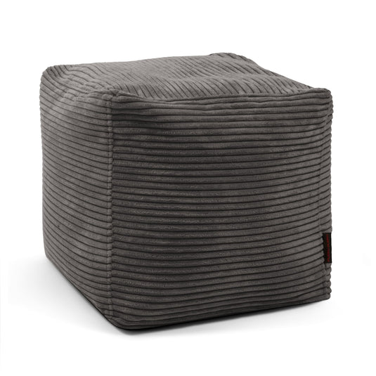 Housse Pouf Cube Gris Anthracite
