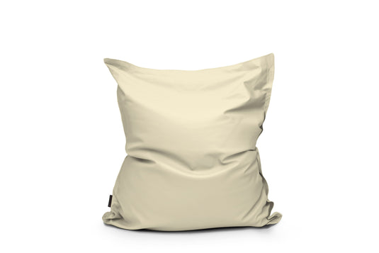 Petit Coussin Pouf Cuir Beige Crème