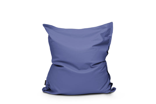 Petit Coussin Pouf Cuir Bleu de France