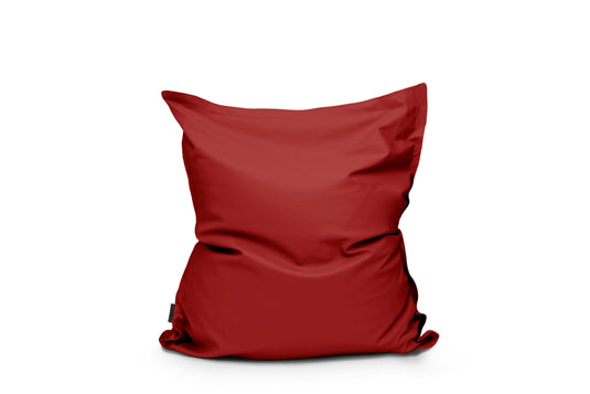 Petit Coussin Pouf Cuir Rouge Bordeaux