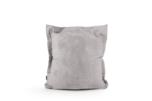 Petit Coussin Pouf Velours Cotelé Gris Perle