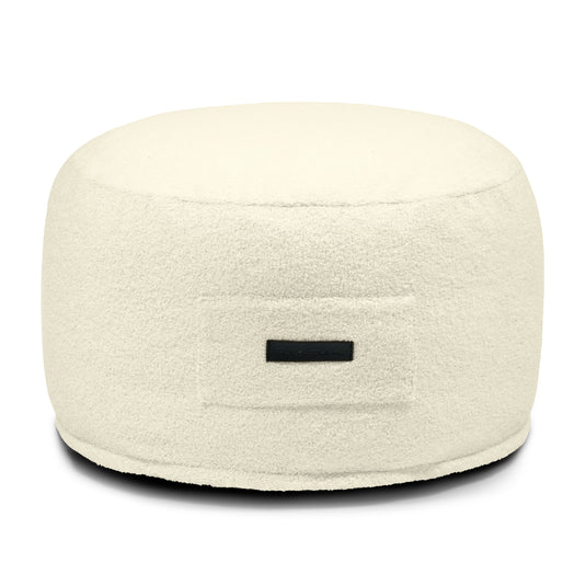 Petit Pouf Bouclette Blanc Cassé