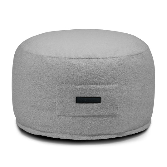 Petit Pouf Bouclette Gris Acier
