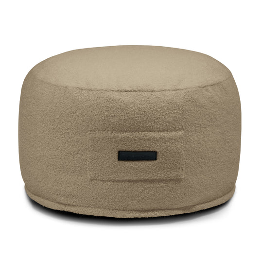 Petit Pouf Bouclette Marron Noisette