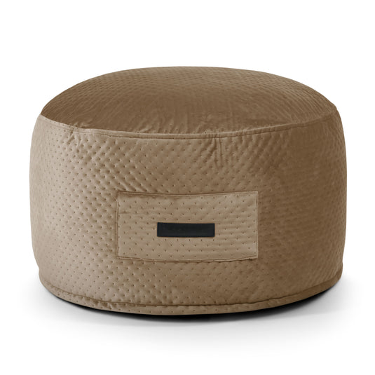 Petit Pouf Capitonné Marron Café