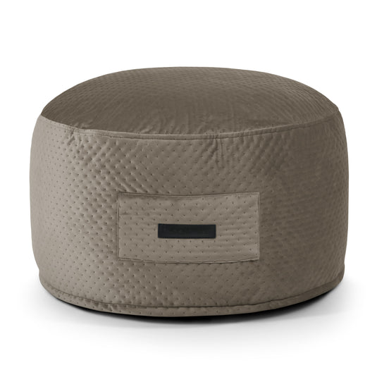 Petit Pouf Capitonné Marron Taupe