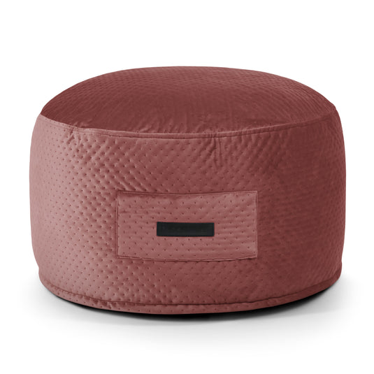 Petit Pouf Capitonné Rouge Amarante