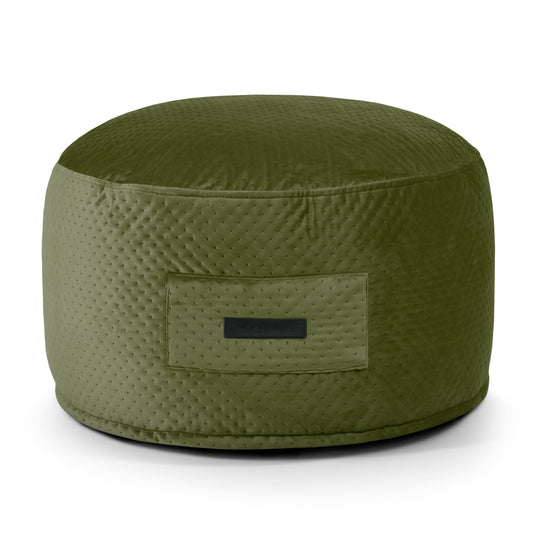 Petit Pouf Capitonné Vert Olive