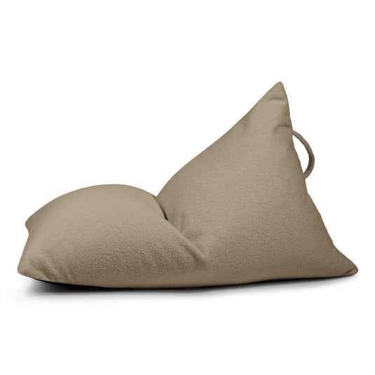 Petit Pouf Poire bouclette Marron Noisette Beaumont Concept