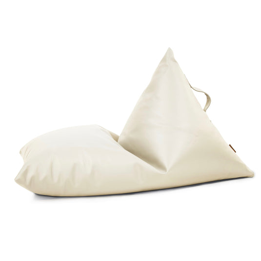 Petit Pouf Poire cuir Beige Crème Beaumont Concept