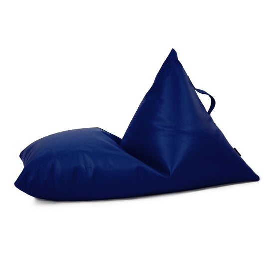 Petit Pouf Poire cuir Bleu Marine Beaumont Concept