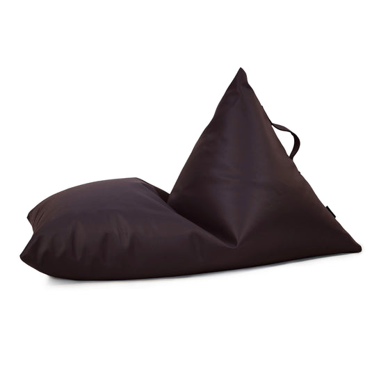 Petit Pouf Poire cuir Marron Chocolat Beaumont Concept